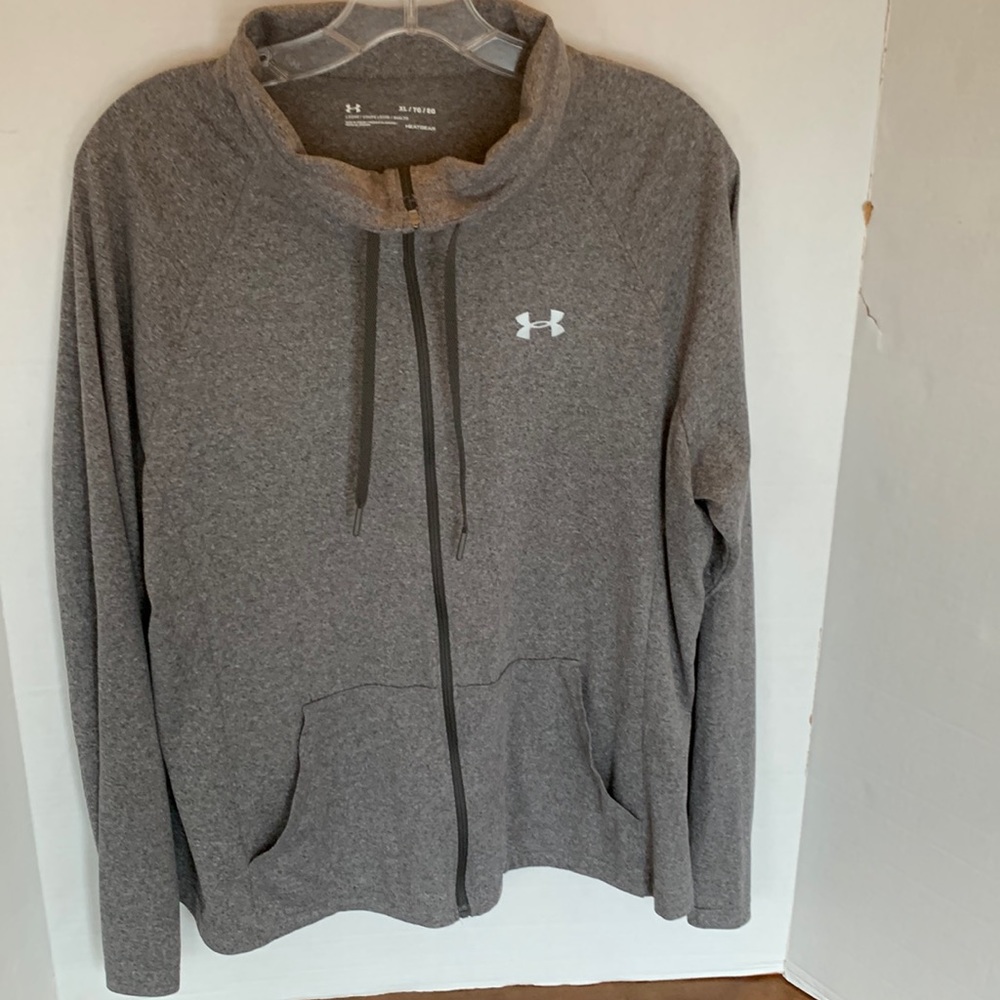 XL Women Jacket Zip up Under  Armour loose HeatGearGray Black